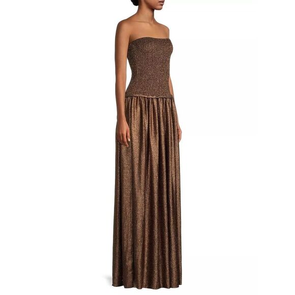 Ramy Brook Women’s Calista Metallic Smocked Maxi Dress XXS $345 - Picture 4 of 12